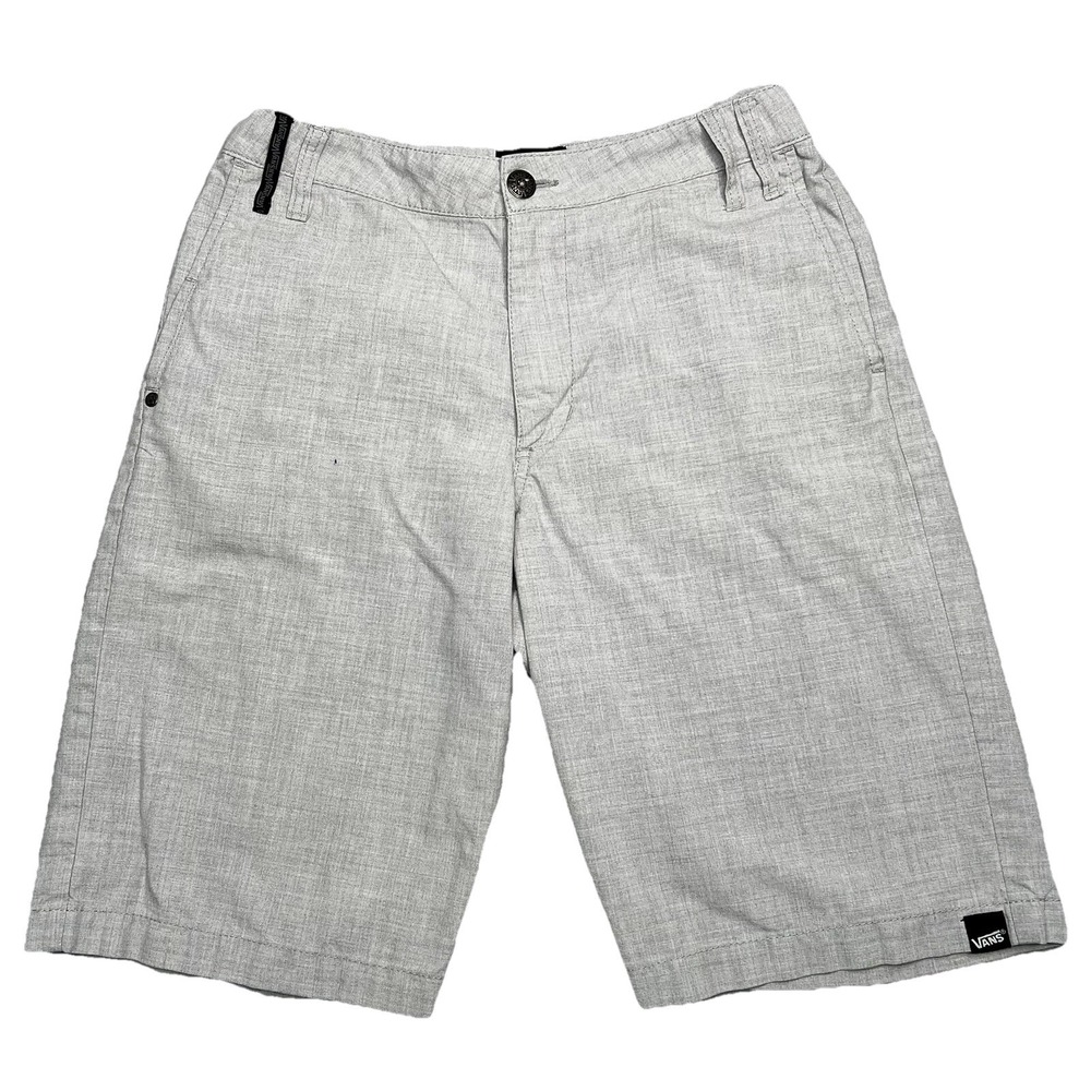 Vans Shorts Mens 28 Flat Front Gray Casual Free the Waffle READ Skater